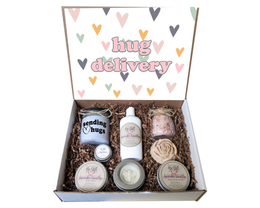 Hug Delivery | Spa Gift Box | Personalized Gift Box | Self Care Gift Box | Sending Hugs Gift | Get Well, Sympathy, Injury, Surgery, Breakup