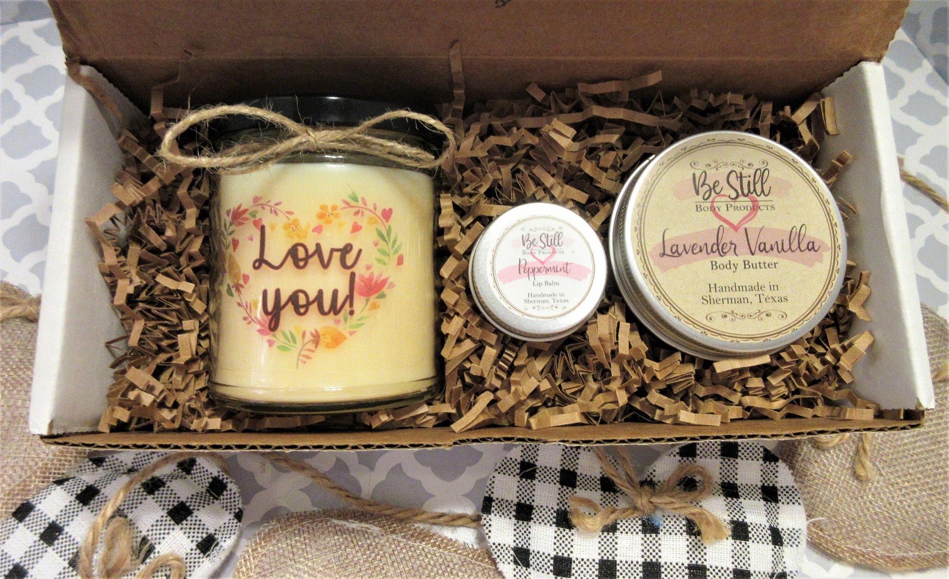 LOVE YOU GIFT | Custom Gift Candle | Self Care Gift Box | Gift Box for Women | Made in Texas | Any Occasion Gift | Wife, Mom, Sister, Friend