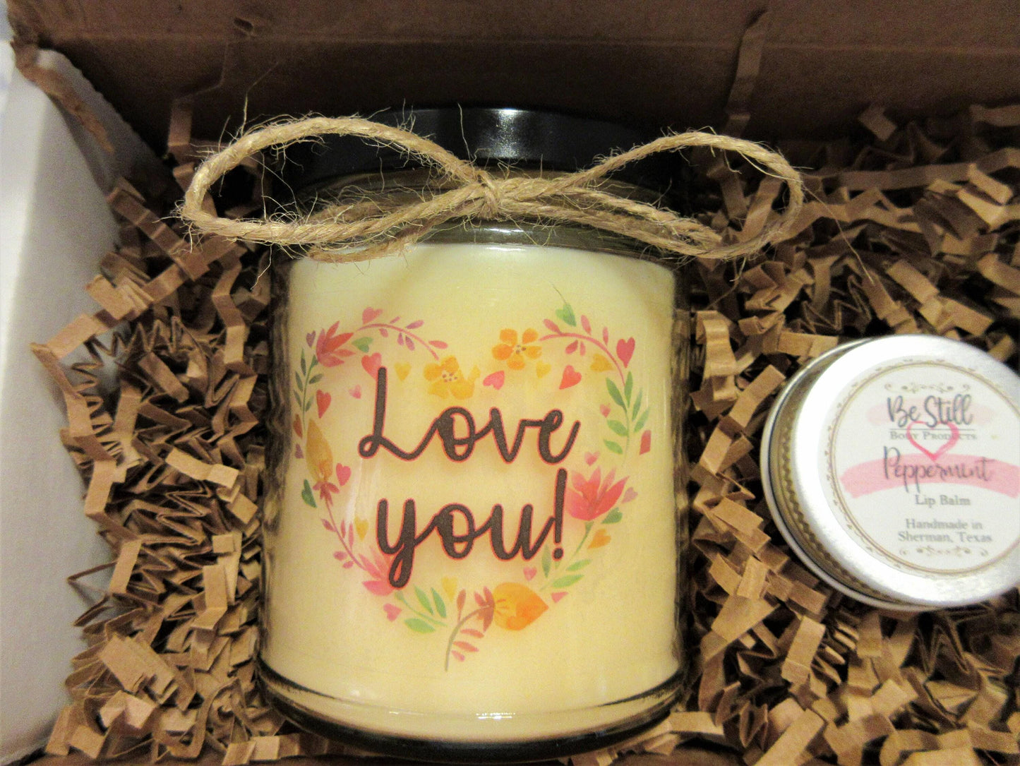 LOVE YOU GIFT | Custom Gift Candle | Self Care Gift Box | Gift Box for Women | Made in Texas | Any Occasion Gift | Wife, Mom, Sister, Friend