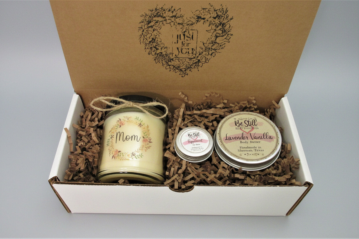MOTHER CANDLE GIFT | Handmade Mom Candle | Self Care Gift Box | Made in Texas | Birthday, Miss You, Love You, Thinking of You, Just Because