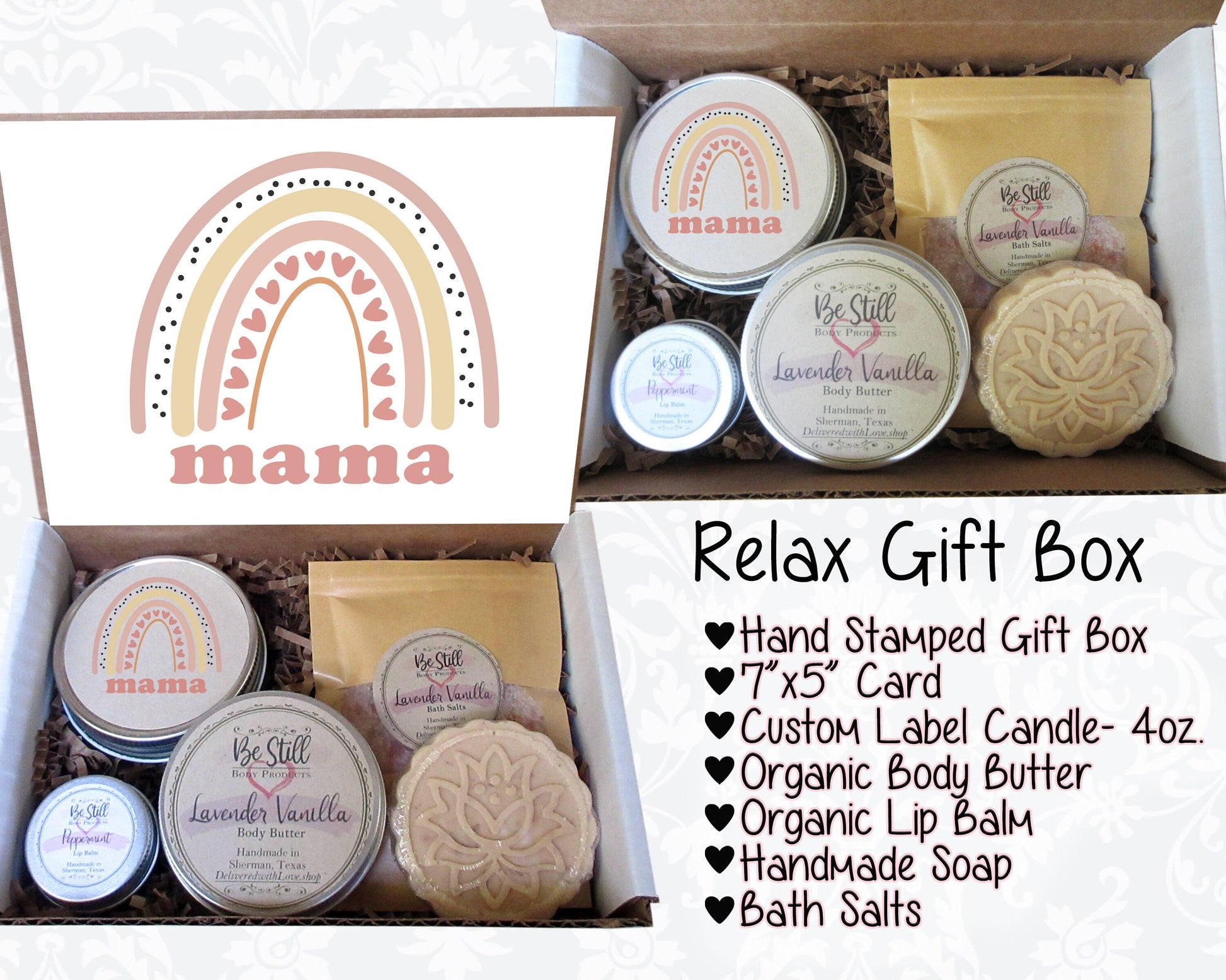 Mama Boho Gift Box | Self Care Gift Box | Postpartum Care Package | Personalized Gift for Her | Gift for Mom, New Mom, Friend