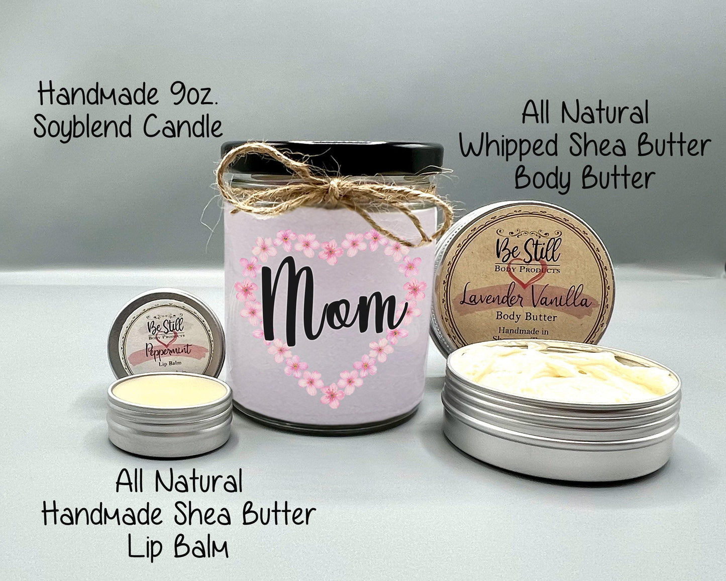 Mom Gift Box, T-Shirt, Candle, Glass Can, Handmade Spa Items, Care Package for Her, Gift for New Mother