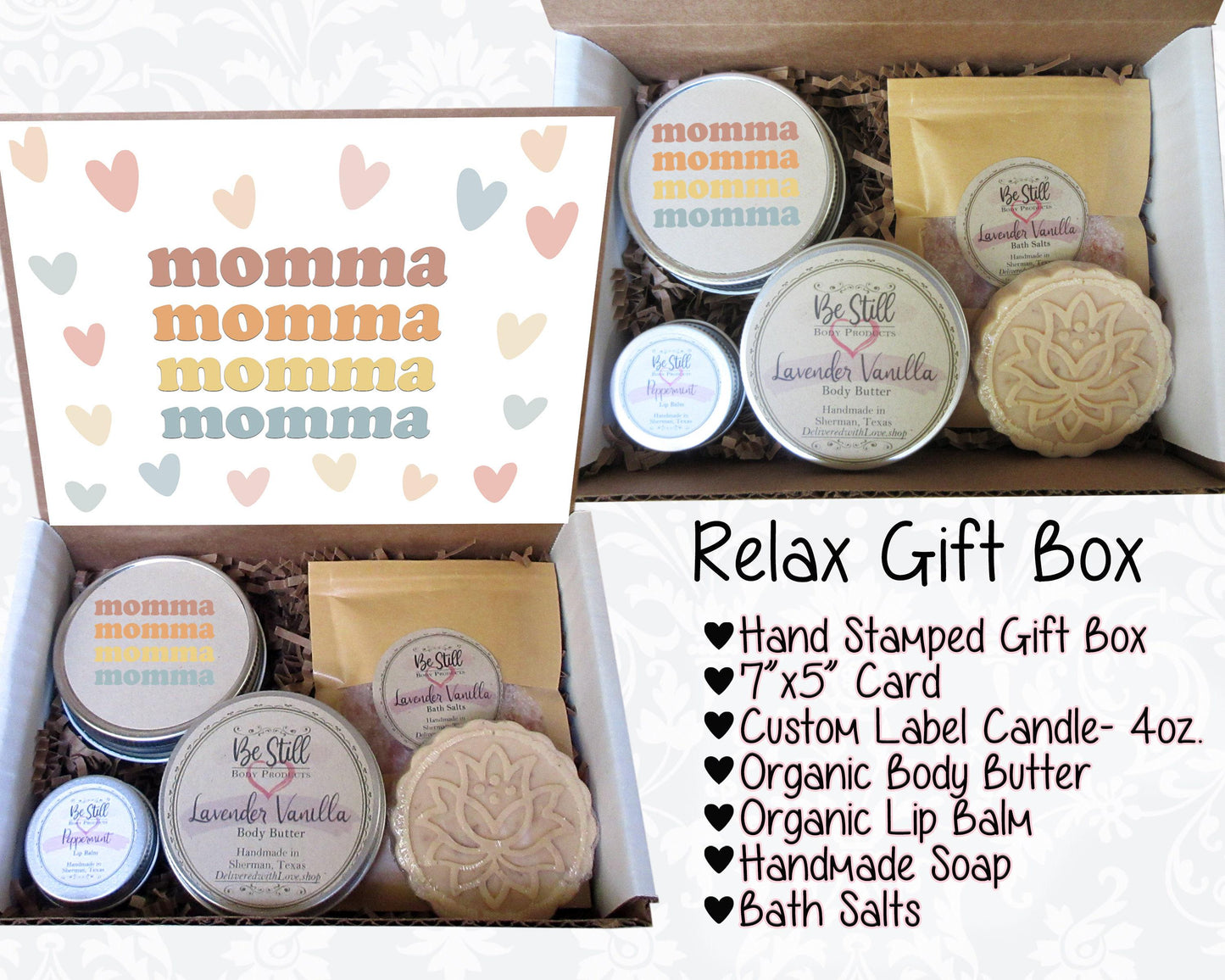 Momma Gift Box | Boho Gift Box | Self Care Gift Box | New Mom Care Package | Mama Spa Gift Box | Gift for Mom, New Mom, Friend