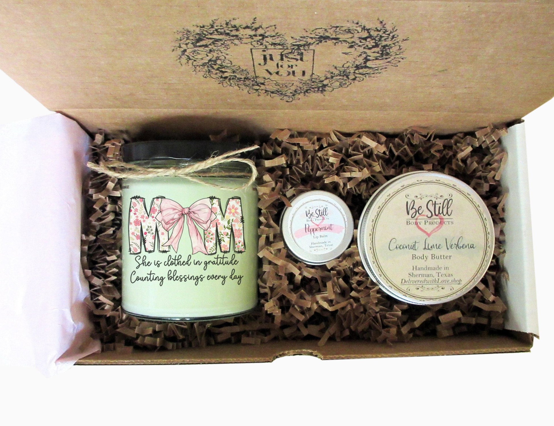 Mother's Day Gift Box | Mom with Pink Bow | Care Package for Her | Self Care Gift Box | Gift for Mom | Spa Gift Box | Coquette Gift Box