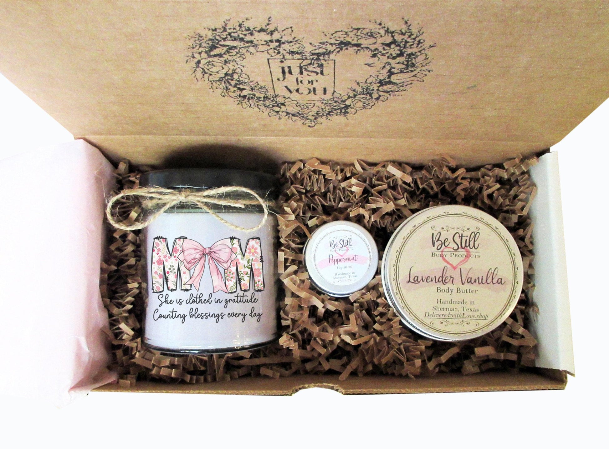 Mother's Day Gift Box | Mom with Pink Bow | Care Package for Her | Self Care Gift Box | Gift for Mom | Spa Gift Box | Coquette Gift Box