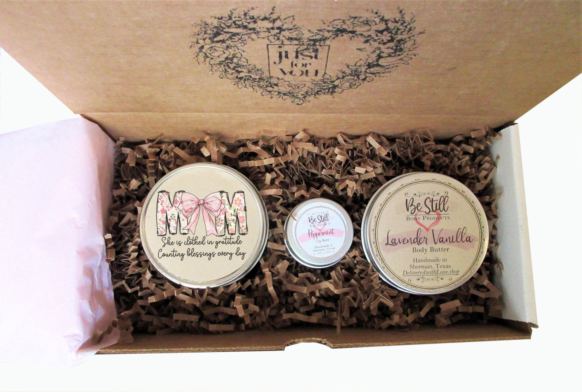 Mother's Day Gift Box | Mom with Pink Bow | Care Package for Her | Self Care Gift Box | Gift for Mom | Spa Gift Box | Coquette Gift Box