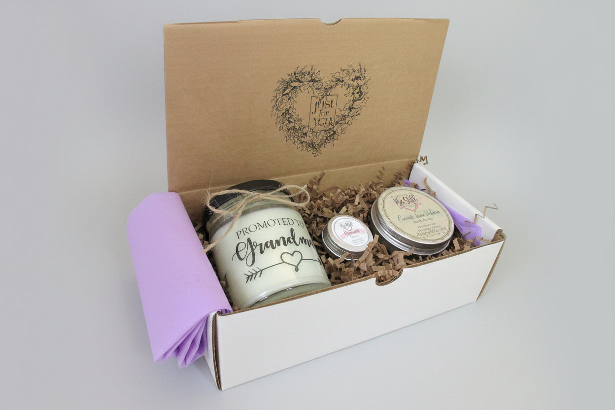 NEW GRANDMA GIFT | Promoted to Grandma | Handmade Grandmother Candle | Self Care Gift Box | New Baby, Birthday, Congratulations
