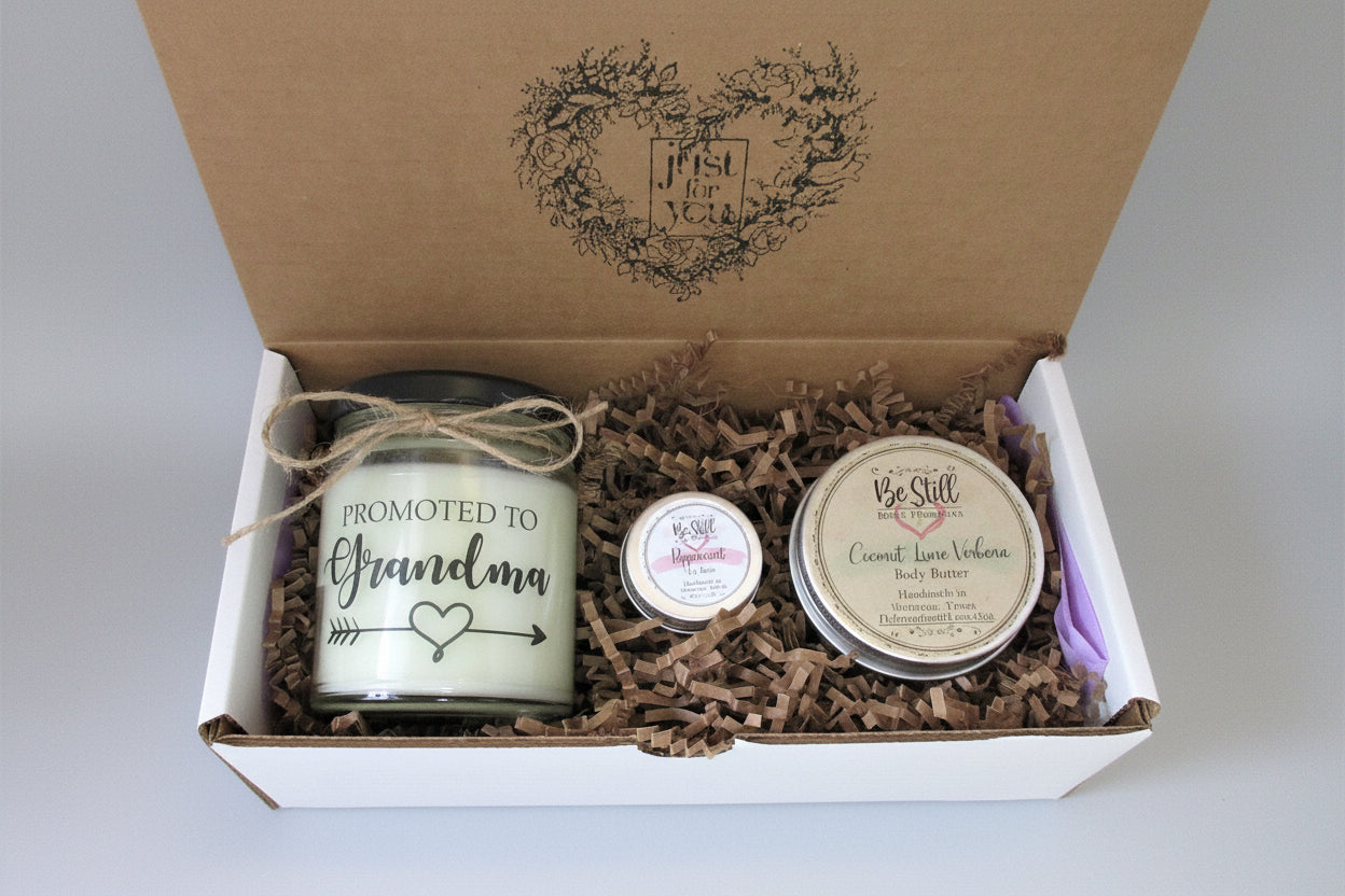 NEW GRANDMA GIFT | Promoted to Grandma | Handmade Grandmother Candle | Self Care Gift Box | New Baby, Birthday, Congratulations