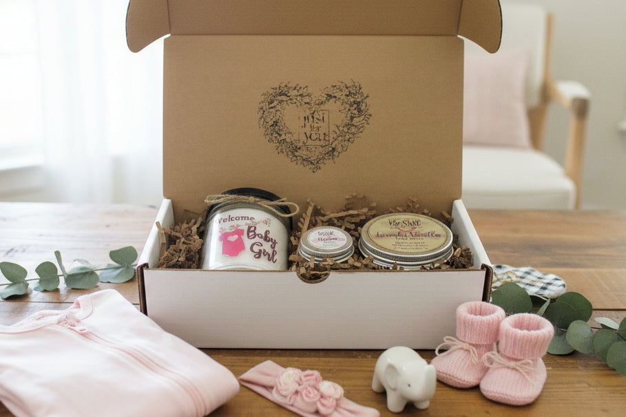 NEW MOM GIFT | Postpartum Care Package | Self Care Gift Box | Baby Girl Care Package | Sister, Friend, Daughter, Coworker, Niece, Cousin