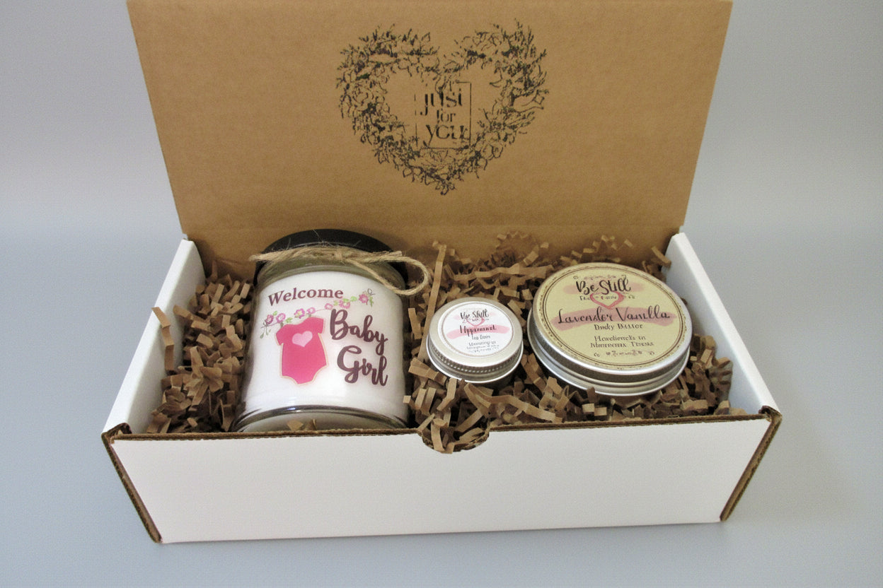 NEW MOM GIFT | Postpartum Care Package | Self Care Gift Box | Baby Girl Care Package | Sister, Friend, Daughter, Coworker, Niece, Cousin