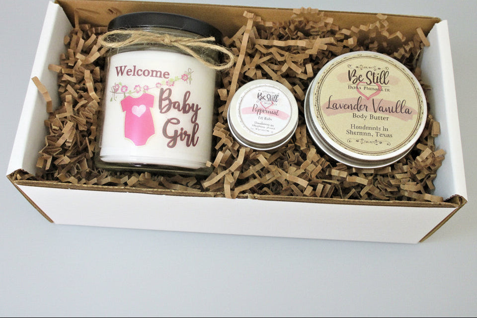 NEW MOM GIFT | Postpartum Care Package | Self Care Gift Box | Baby Girl Care Package | Sister, Friend, Daughter, Coworker, Niece, Cousin