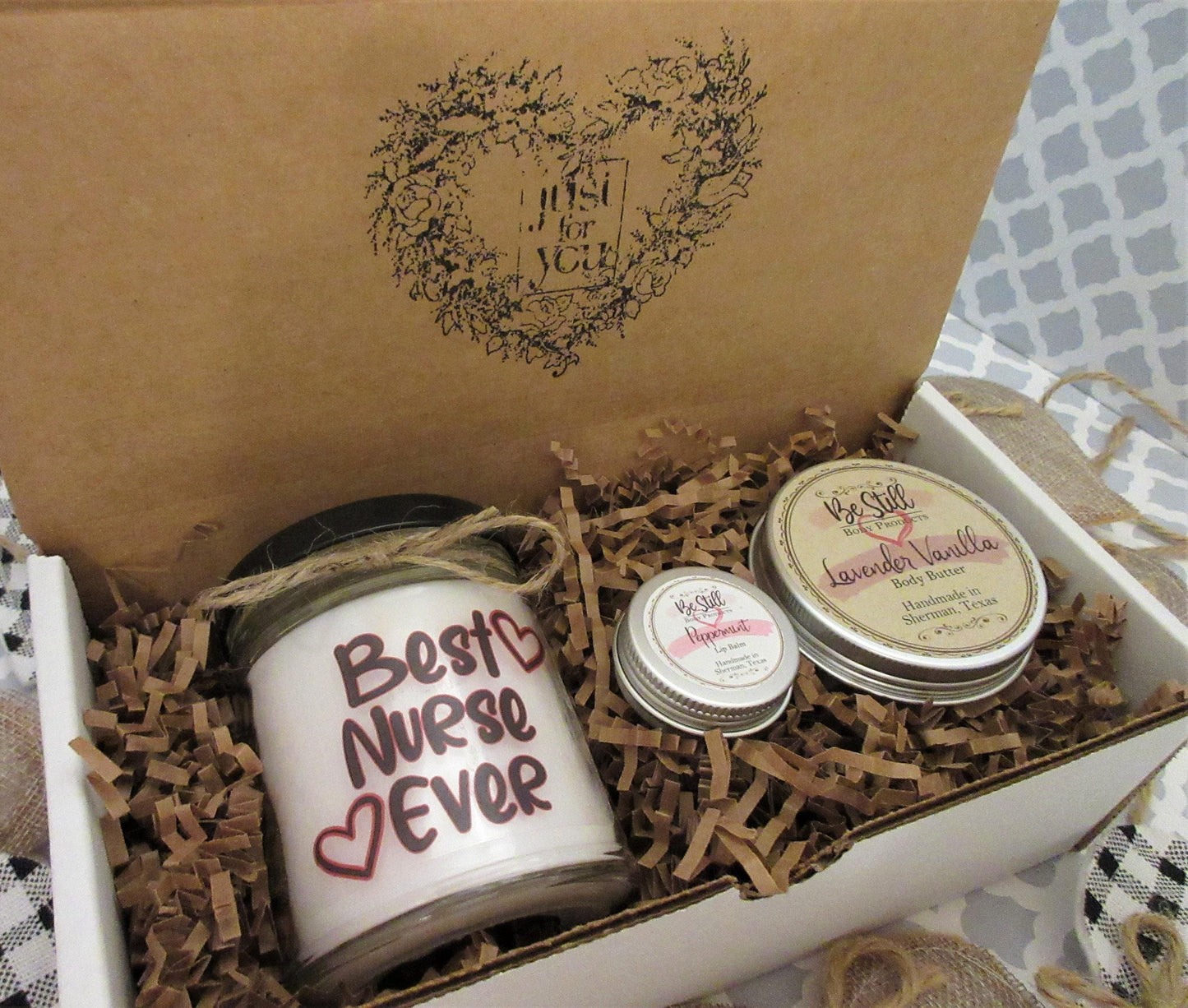 NURSE GIFT | Best Nurse Ever | Handmade Nurse Candle | Self Care Gift Box |  Self Care Package | Birthday, Congrats, Graduation, Thank You