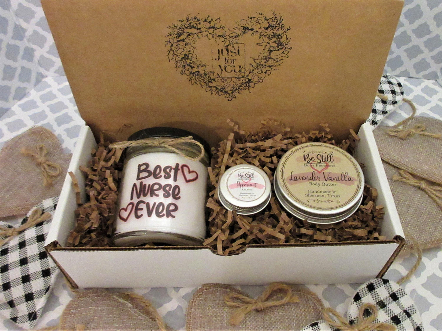 NURSE GIFT | Best Nurse Ever | Handmade Nurse Candle | Self Care Gift Box |  Self Care Package | Birthday, Congrats, Graduation, Thank You