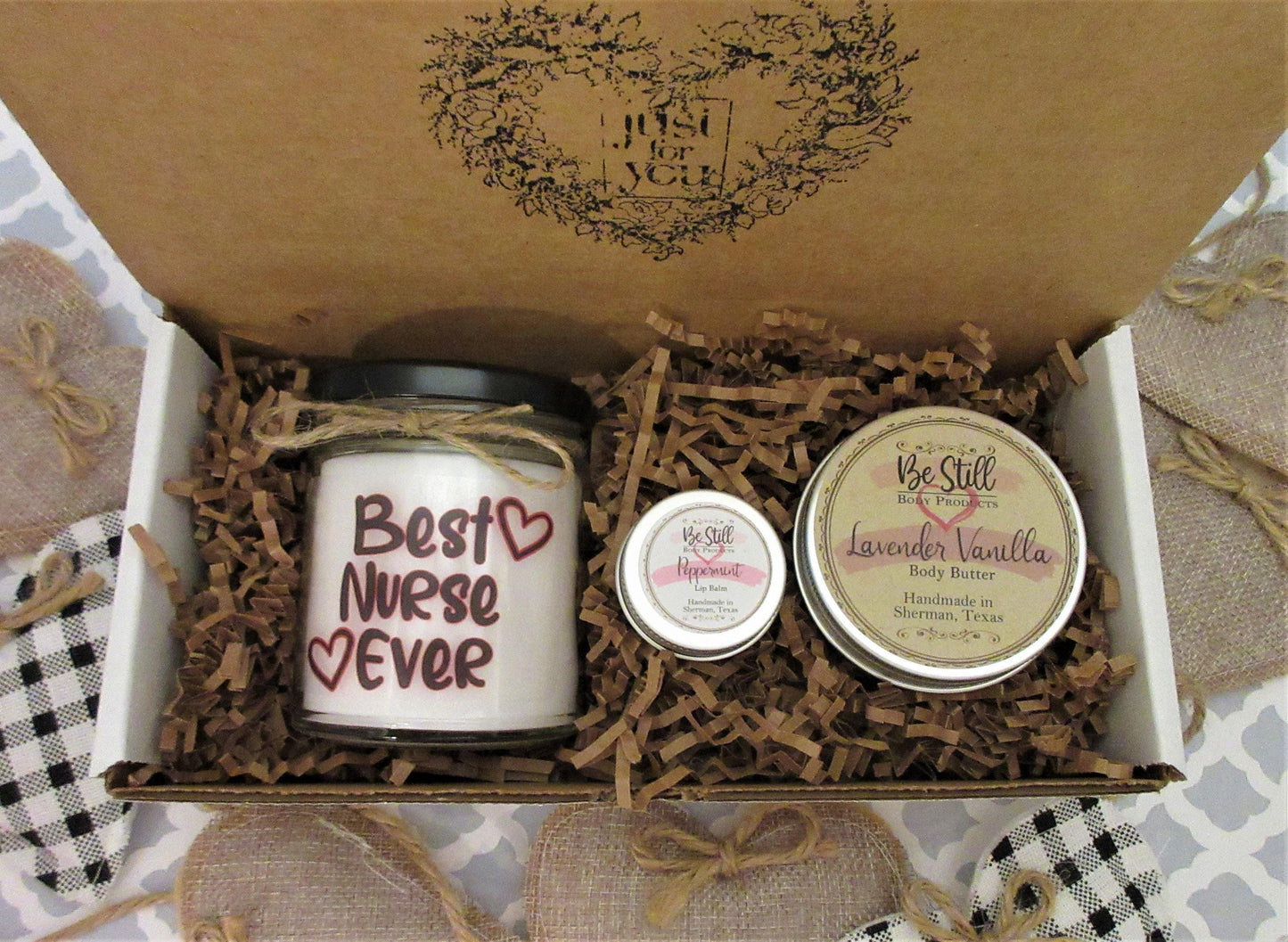 NURSE GIFT | Best Nurse Ever | Handmade Nurse Candle | Self Care Gift Box |  Self Care Package | Birthday, Congrats, Graduation, Thank You