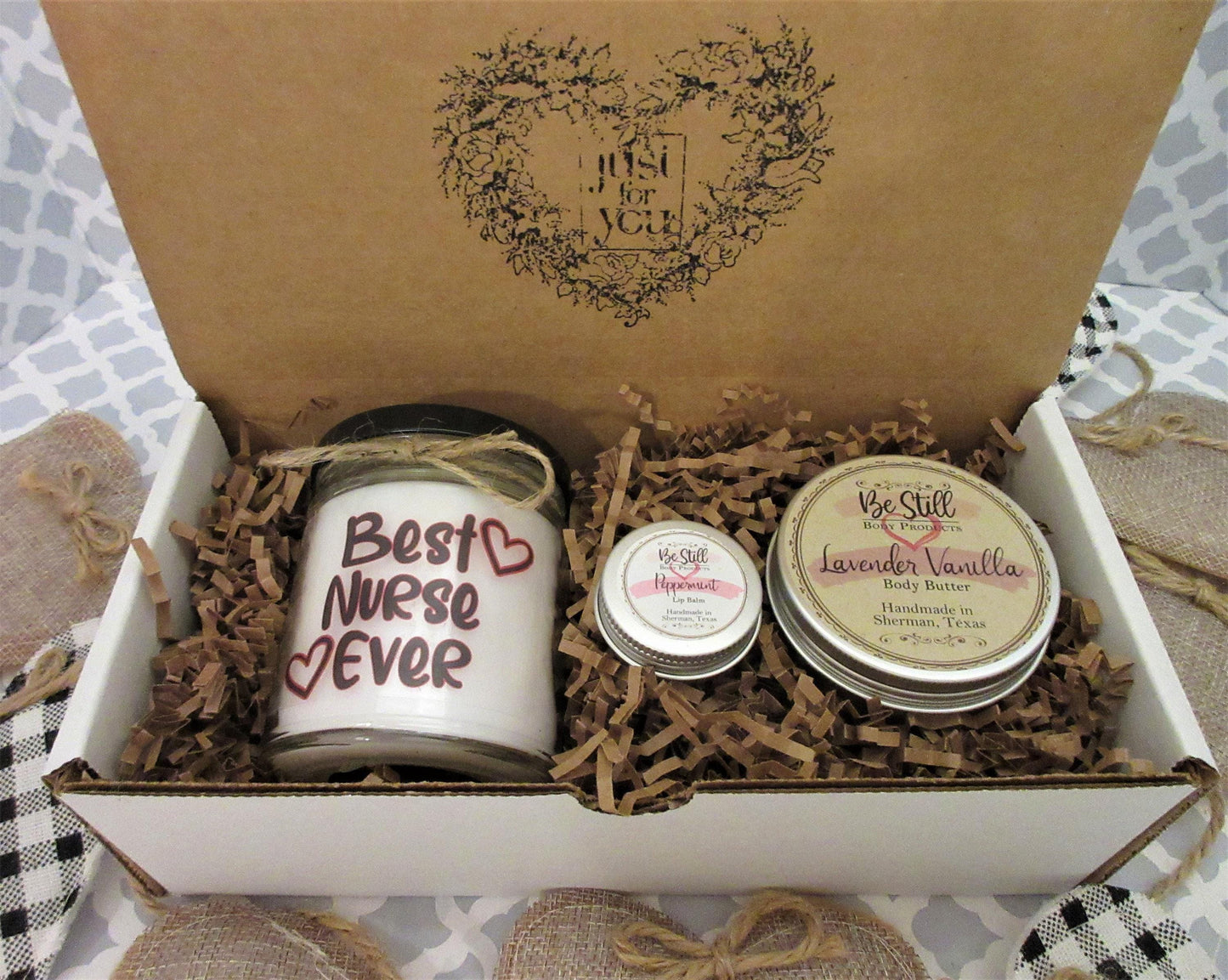 NURSE GIFT | Best Nurse Ever | Handmade Nurse Candle | Self Care Gift Box |  Self Care Package | Birthday, Congrats, Graduation, Thank You