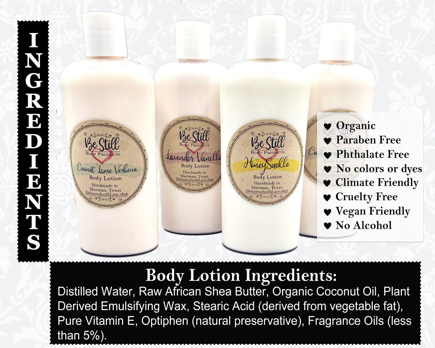 Natural Body Lotion | Organic Lotion | Natural Lotion | Shea Butter Lotion | Handmade Body Lotion | High Quality Ingredients