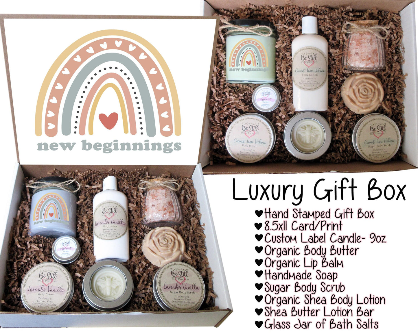New Beginnings Gift Box | Moving Away Gift | New Job | Break Up | Divorce | Fresh Start | Recovery Gift | Self Care Gift Box | Spa Gift Box