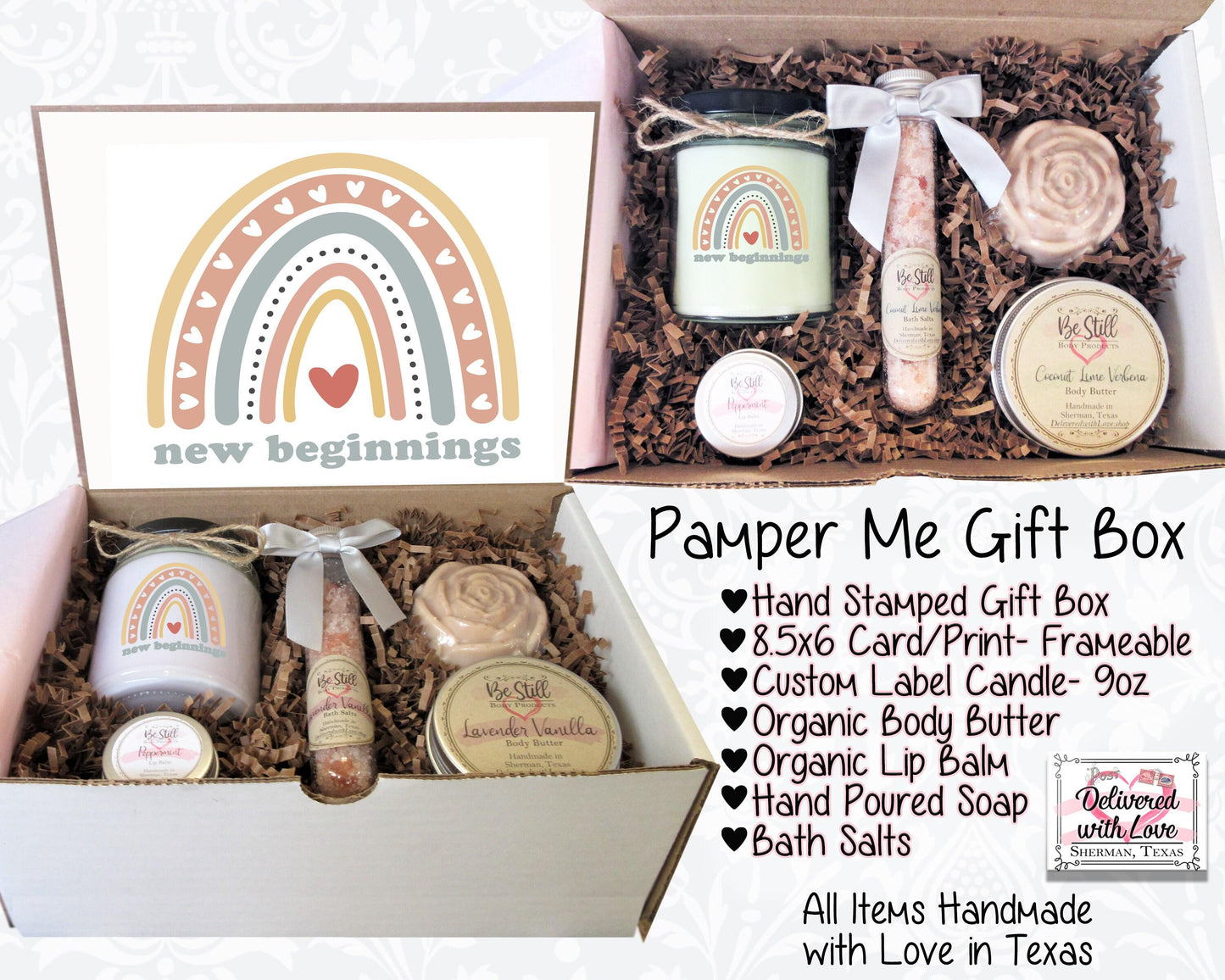 New Beginnings Gift Box | Moving Away Gift | New Job | Break Up | Divorce | Fresh Start | Recovery Gift | Self Care Gift Box | Spa Gift Box
