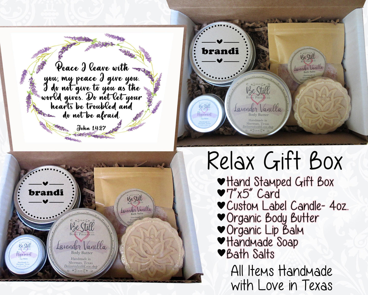 Peace I Leave With You | John 14:27 | Christian Gift Box | Self Care Gift Box | Care Package | Christian Encouragement, Get Well, Sympathy