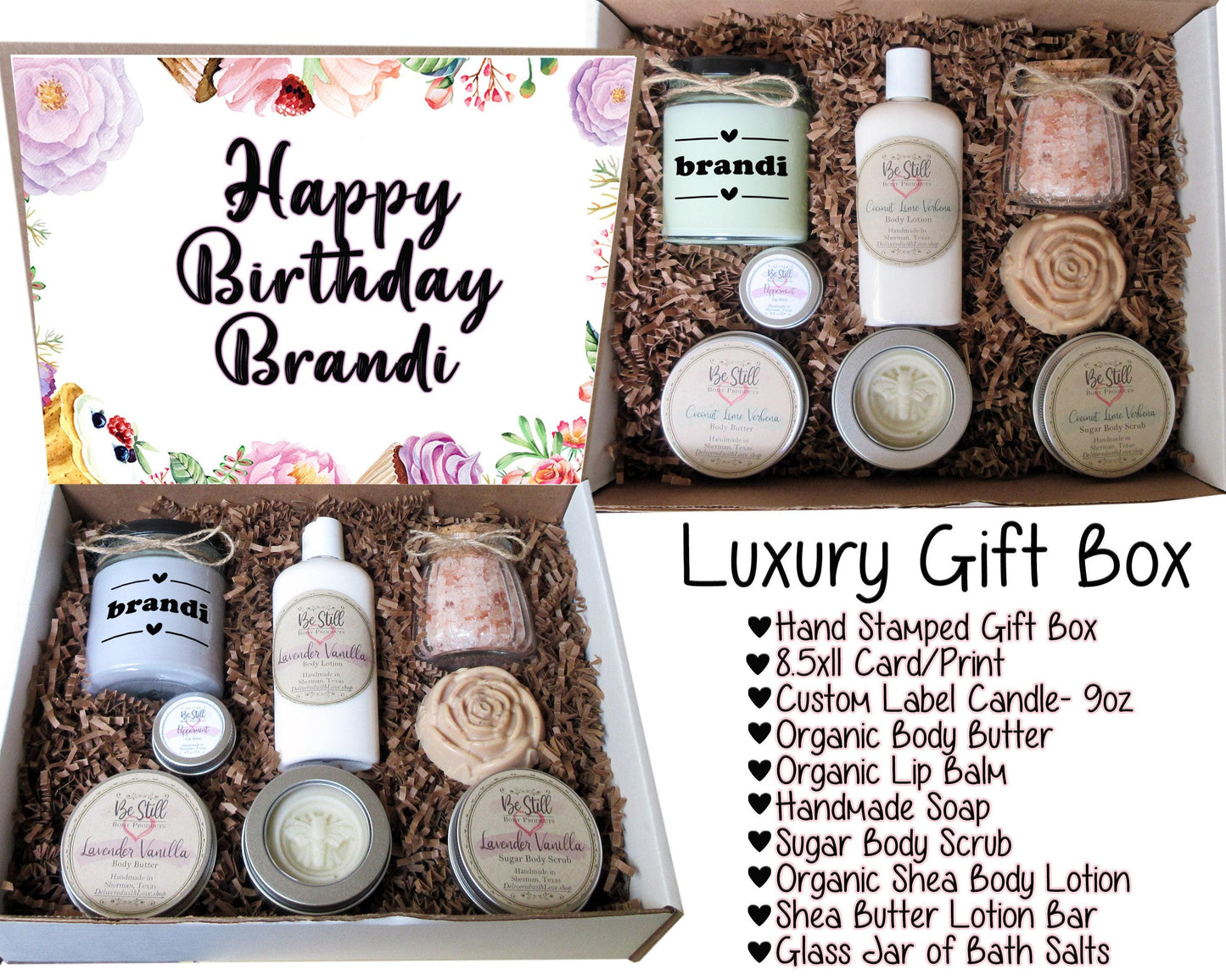 Personalized Birthday Gift Box | Birthday Gift for Her | Self Care Gift Box | Custom Gift Box | Gift for Friend, Daughter, Client, Coworker
