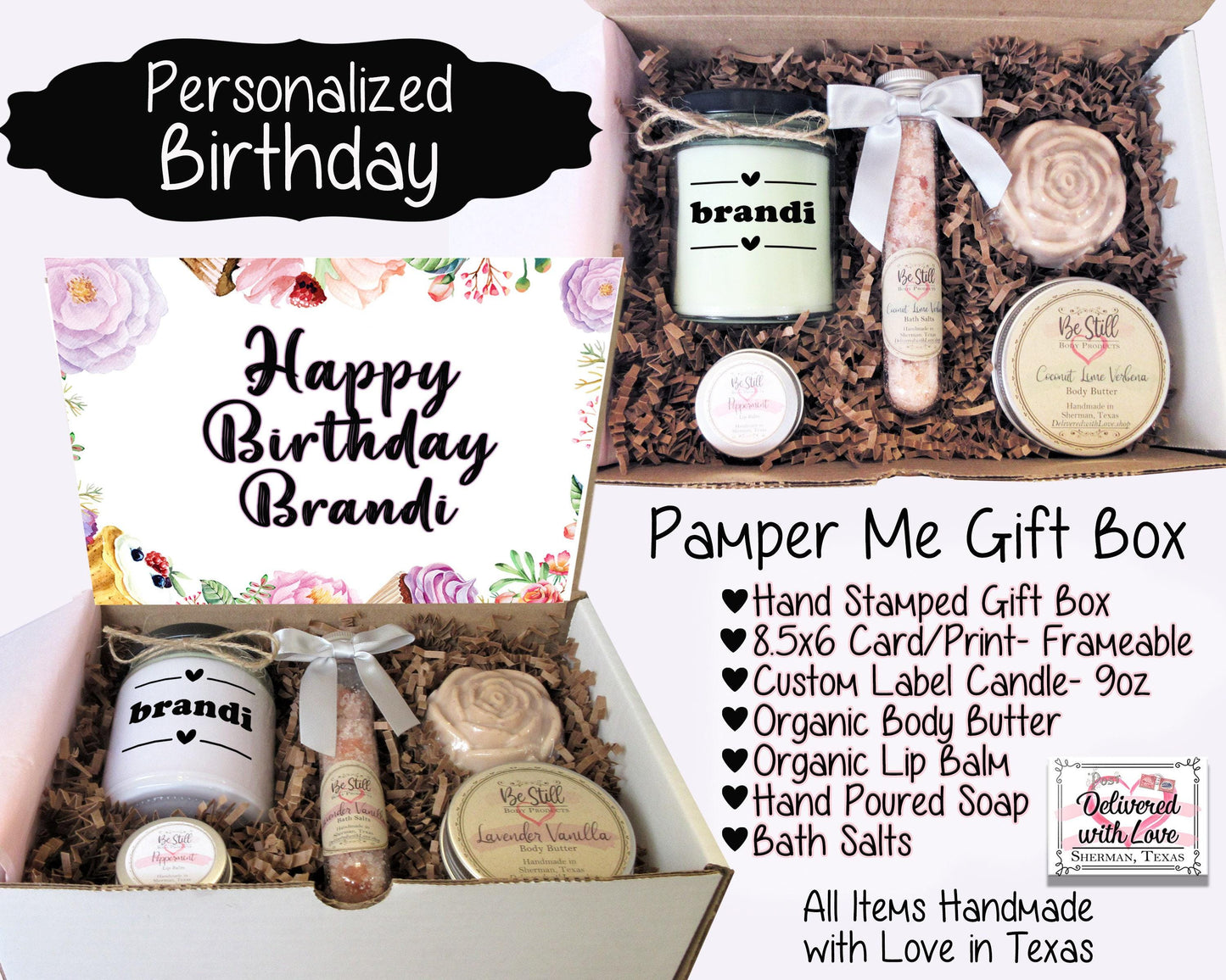 Personalized Birthday Gift Box | Birthday Gift for Her | Self Care Gift Box | Custom Gift Box | Gift for Friend, Daughter, Client, Coworker
