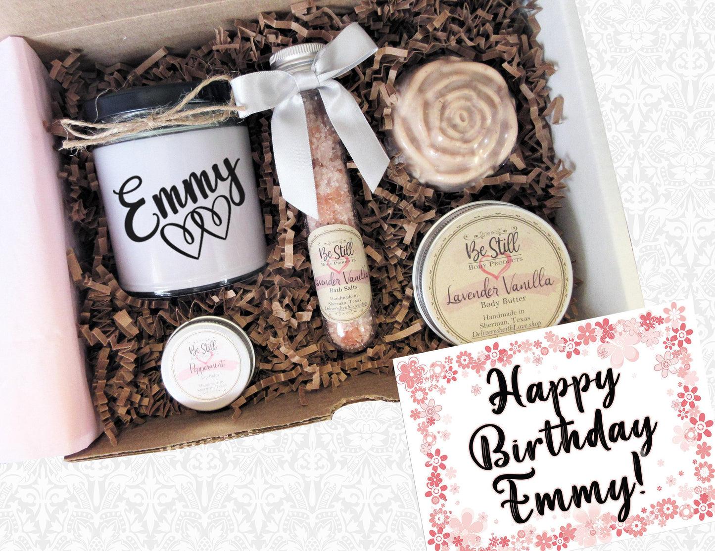 Personalized Birthday Gift Box | Care Package | Self Care Gift Box | Spa Gift Box | For Wife, Aunt, Mom, Sister, Daughter, Friend, Coworker