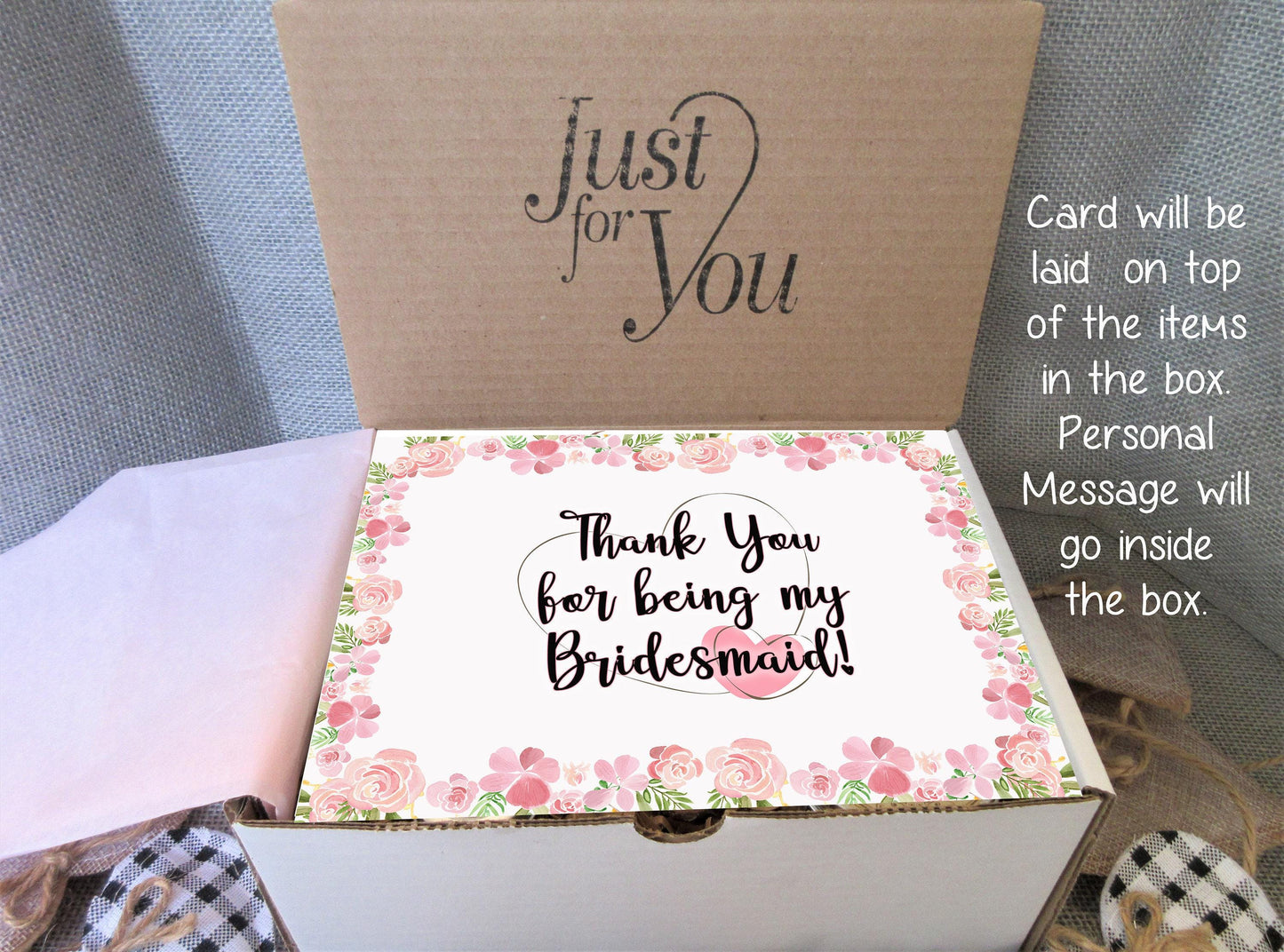 Personalized Bridesmaid Gift Box | Thank You Bridesmaid Gift | Self Care Gift Box | Custom Gift Box | Care Package for Her