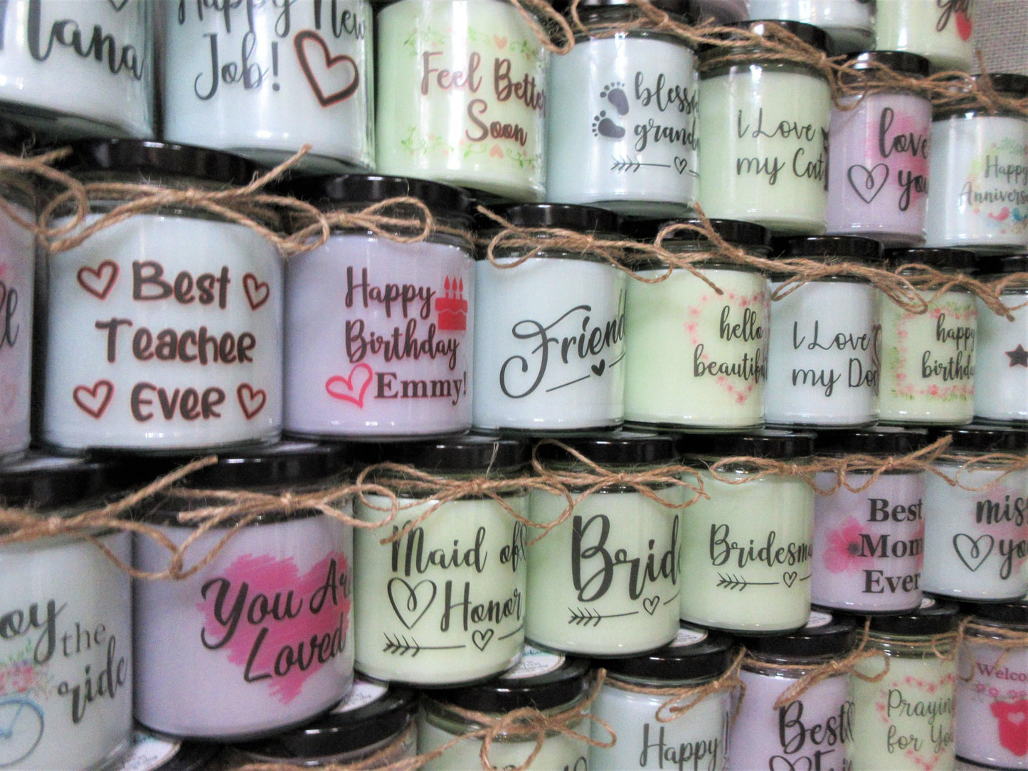 Personalized Candles | Highly Scented | Custom Candles | Gift for Birthday, Get Well, Congrats, Thank You, Bride, Mom, Friend, Sister, Aunt