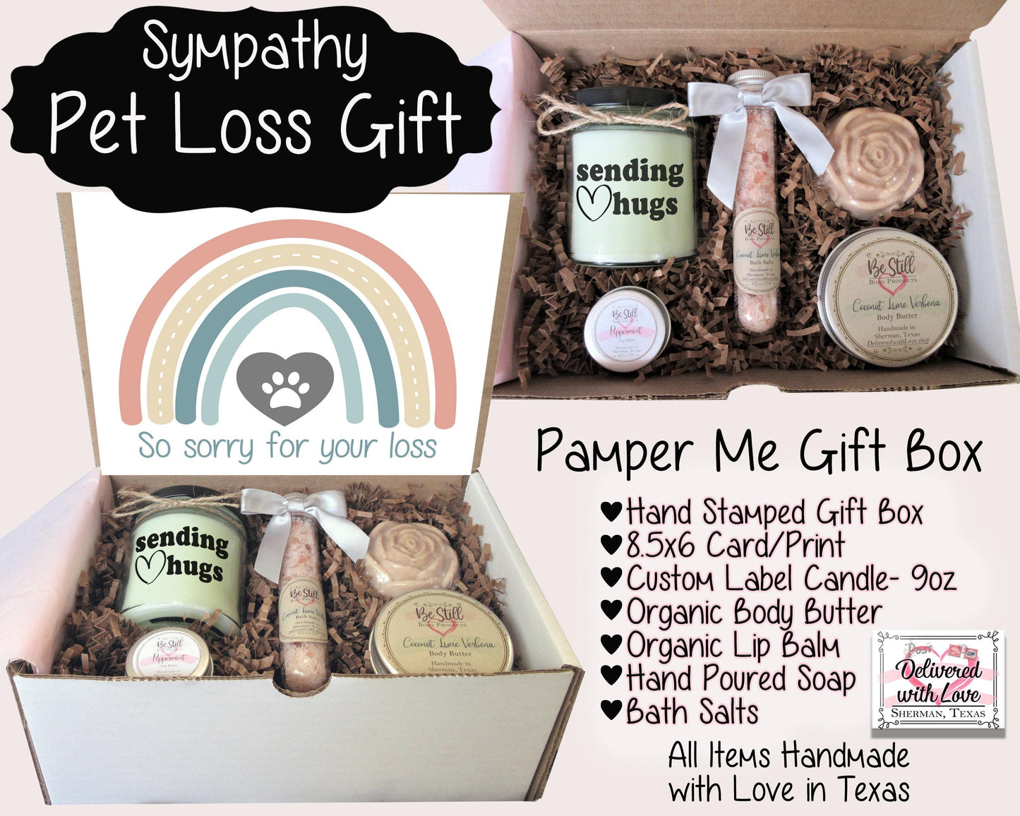 Pet Loss Care Package | Dog Loss Care Package | Self Care Gift Box | Death of Dog or Cat | Pet Bereavement for Friend, Coworker, Family