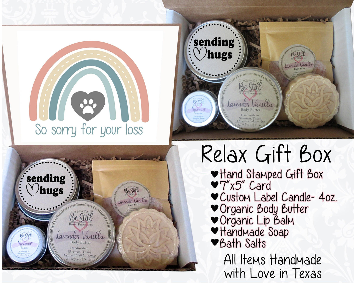 Pet Loss Care Package | Dog Loss Care Package | Self Care Gift Box | Death of Dog or Cat | Pet Bereavement for Friend, Coworker, Family