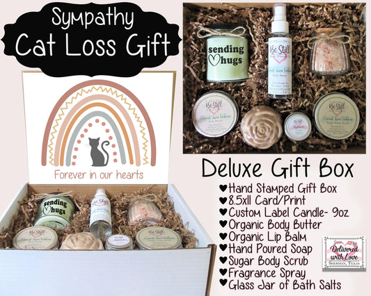 Pet Loss Gift Box | Cat Loss Care Package | Self Care Gift Box | Gift for Loss of Pet Cat | Pet Bereavement for Friend, Coworker, Family