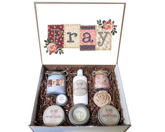 Pray Gift Box | Christian Gift | 1 Thessalonians 5:17 | Natural Spa Gift Box | Self Care Gift Box |  Birthday Gift | Christian Gift for Her
