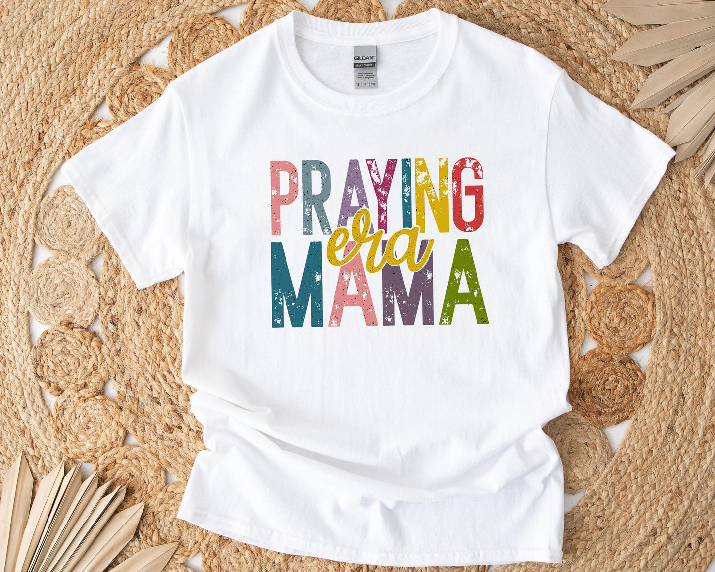 Praying Mama Era Gift Box -  Custom T-Shirt, Candle, Glass Can, Handmade Spa Items | Christian Mom Gift