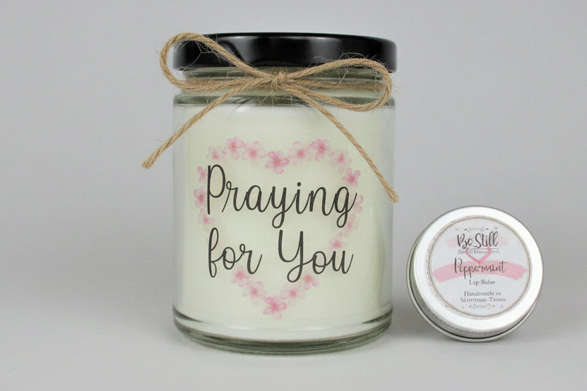 Praying for You | Christian Candle | Gift Box for Women | Encouragement, Get Well, Sympathy Gift | Self Care Gift Box | Friend, Coworker