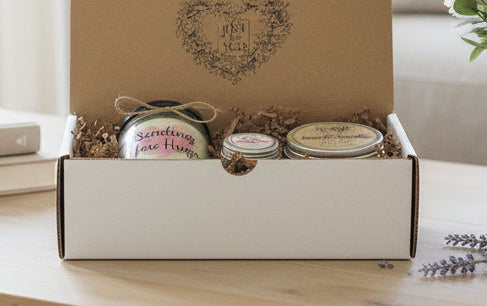 SENDING HUGS GIFT | Handmade Candle | Self Care Gift Box | Encouragement, Get Well, Sympathy, Grieving | Mom, Friend, Coworker, Neighbor