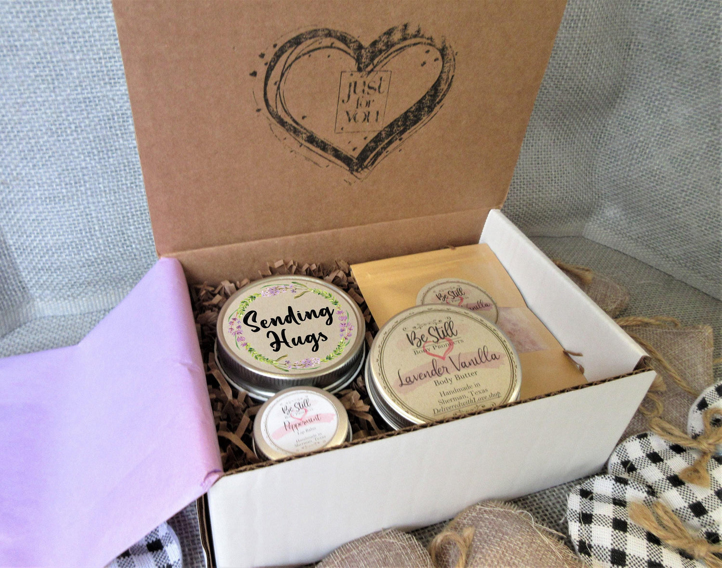 SENDING HUGS Gift | Self Care Gift Box | Care Package for Her | Get Well Gift | Sympathy Gift | Break Up Gift | Condolences Gift