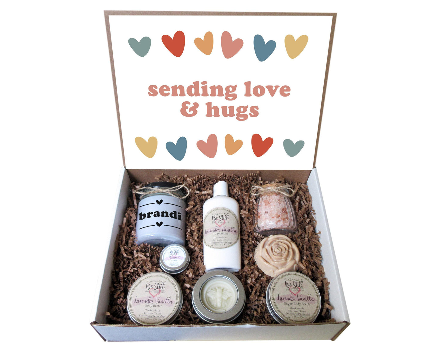 Sending Love & Hugs Gift | Self Care Gift Box | Spa Gift Box | College Care Package | Miss You, Get Well, Encouragement, Sympathy, Break-Up