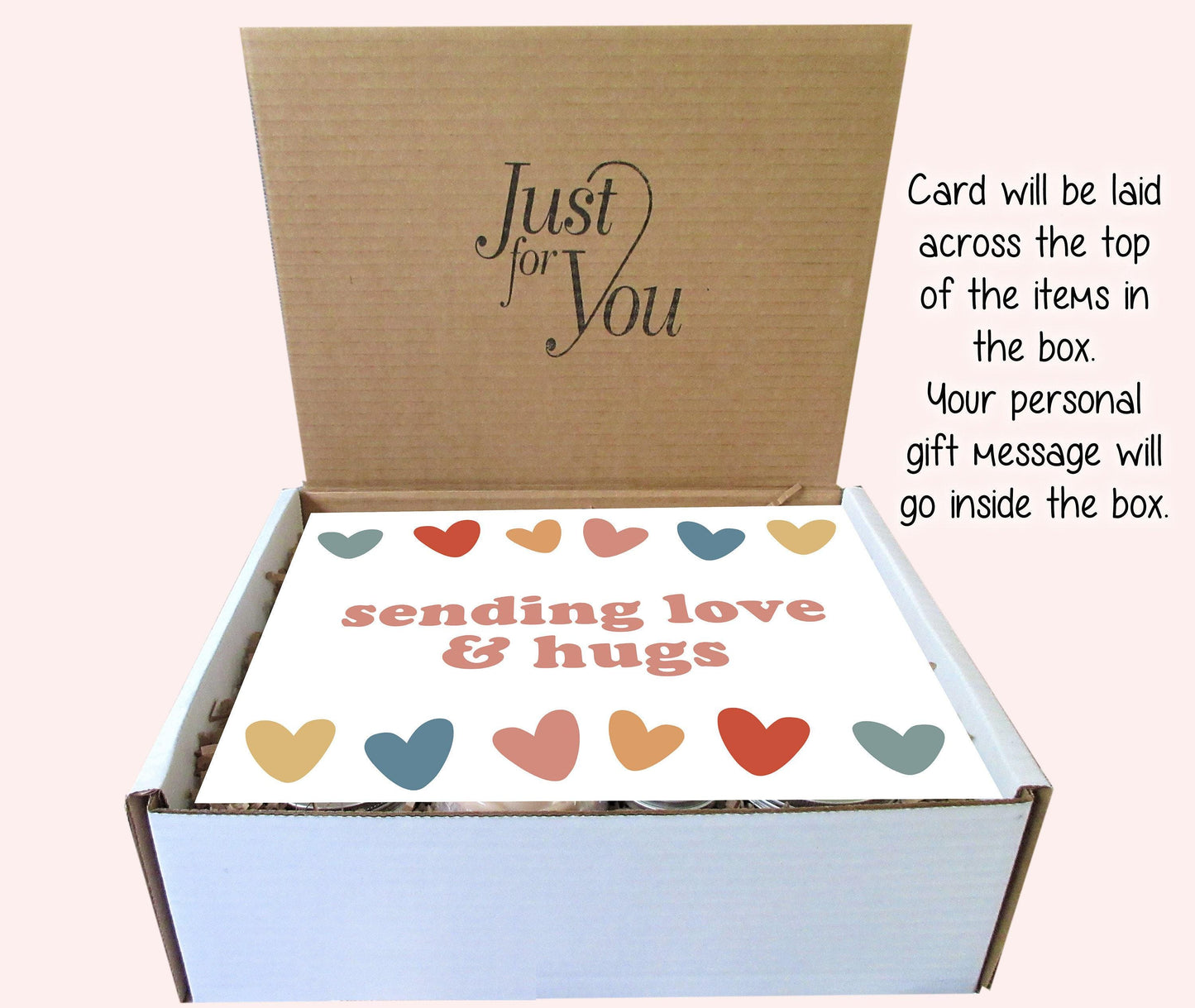 Sending Love & Hugs Gift | Self Care Gift Box | Spa Gift Box | College Care Package | Miss You, Get Well, Encouragement, Sympathy, Break-Up