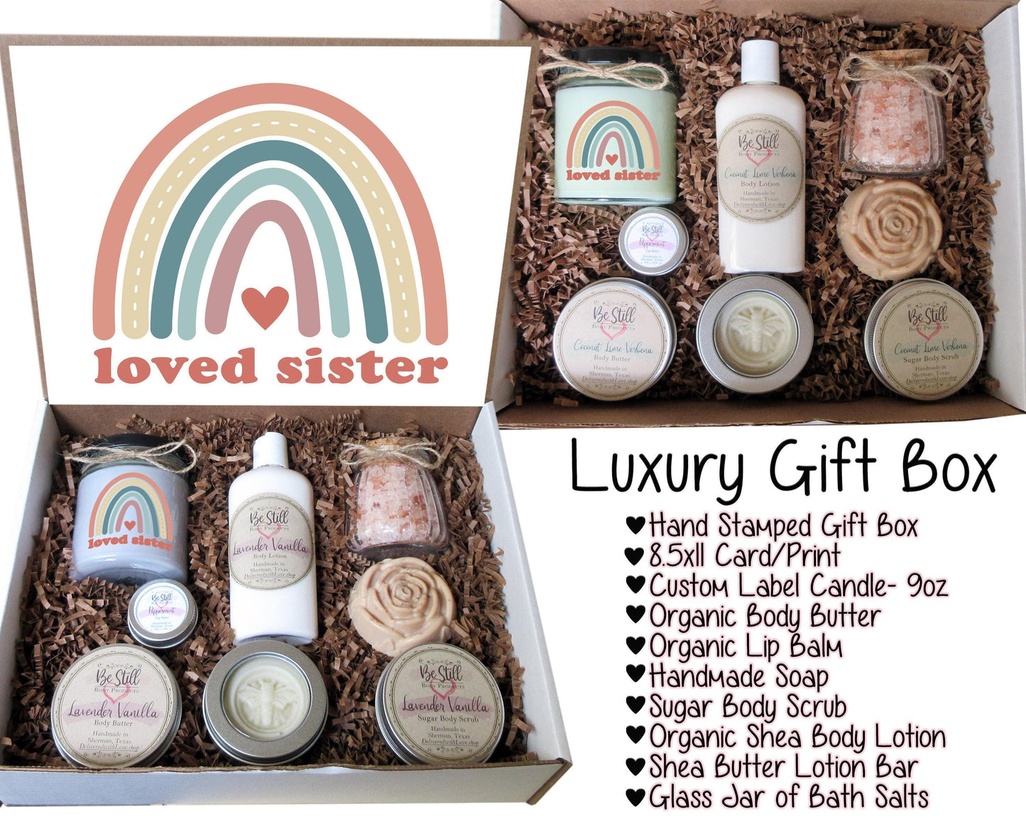 Sister Gift | Birthday Gift Box | Congrats Gift | Sister Gift Box | College Care Package | Self Care Gift Box | Spa Gift Box
