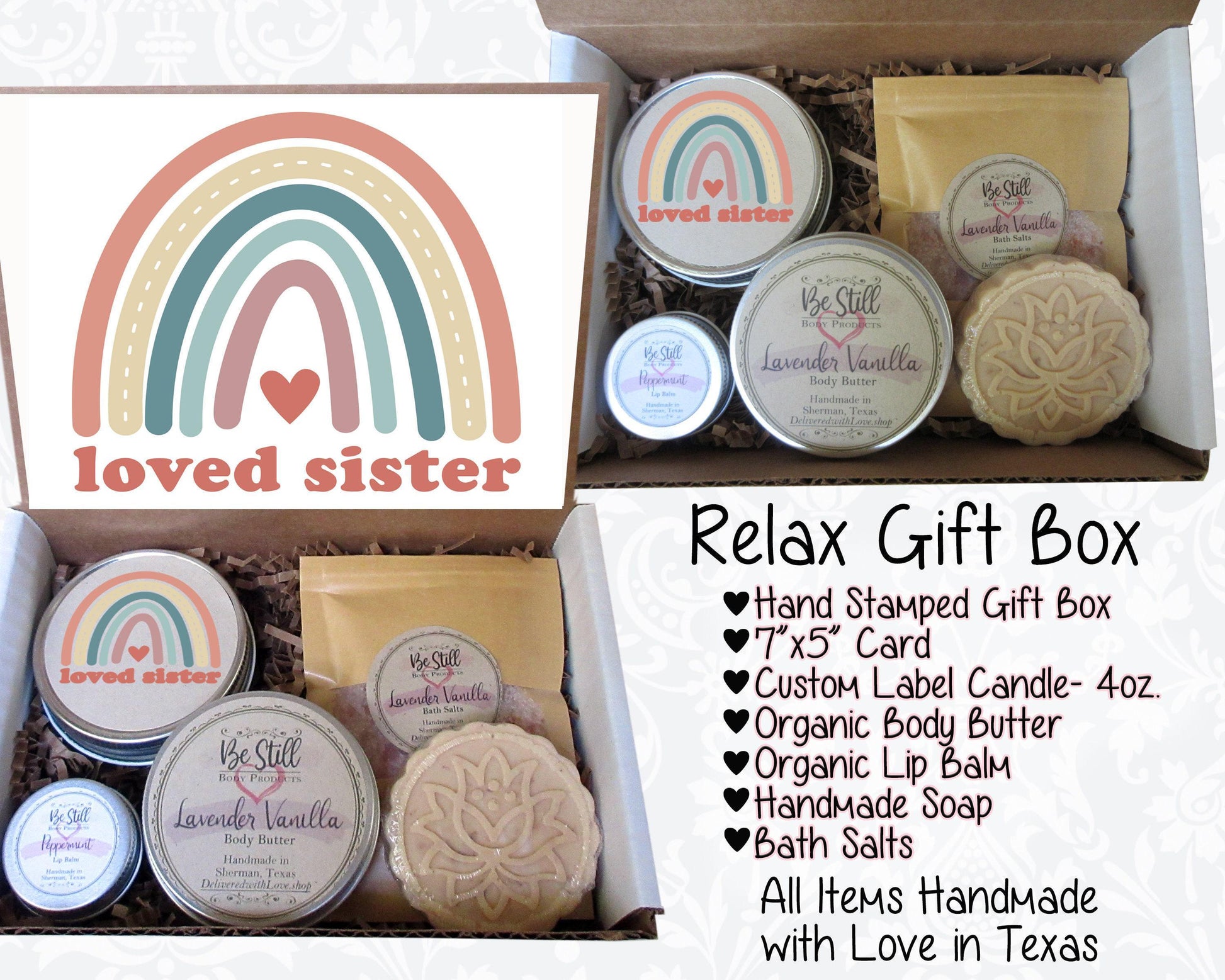 Sister Gift | Birthday Gift Box | Congrats Gift | Sister Gift Box | College Care Package | Self Care Gift Box | Spa Gift Box