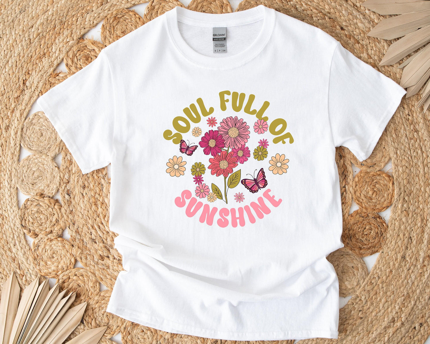 Soul Full of Sunshine Gift Box - Custom Candle, T-Shirt, Glass Can, Handmade Spa Items,  Gift for You or a Loved One