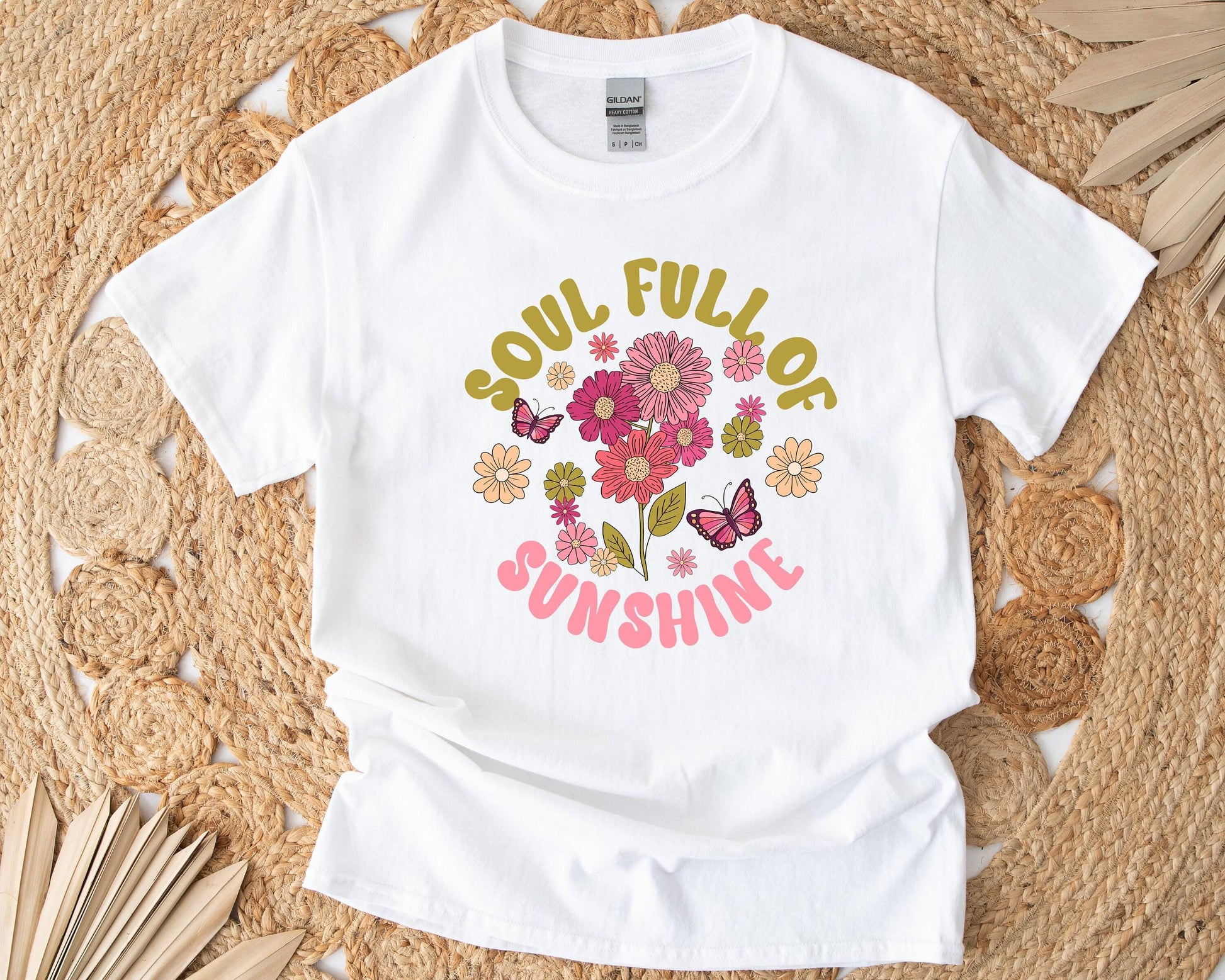 Soul Full of Sunshine Gift Box - Custom Candle, T-Shirt, Glass Can, Handmade Spa Items,  Gift for You or a Loved One