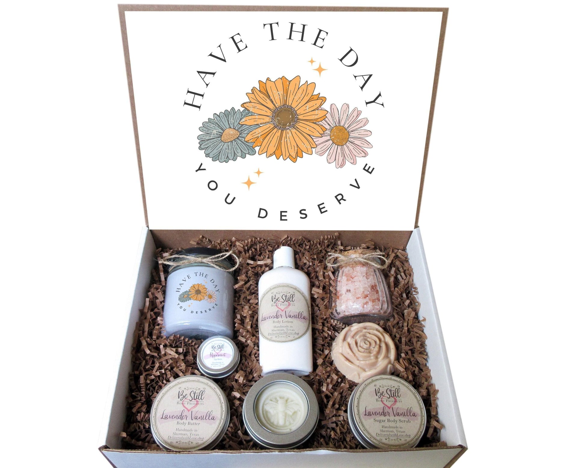 Spa Gift Box | Have the Day You Deserve | Handmade Products | Care Package for Her | Self Care Gift Box | Graduation, Wedding, Birthday