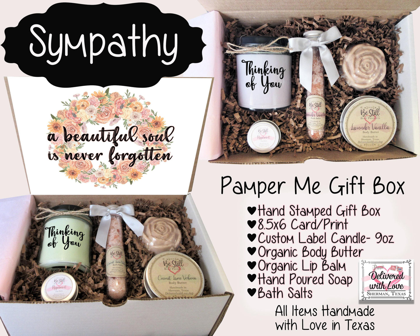 Sympathy Gift Box | Personalized Gift Box | Self Care Gift Box | Grief Care Package | Bereavement, Condolences, Thinking of You