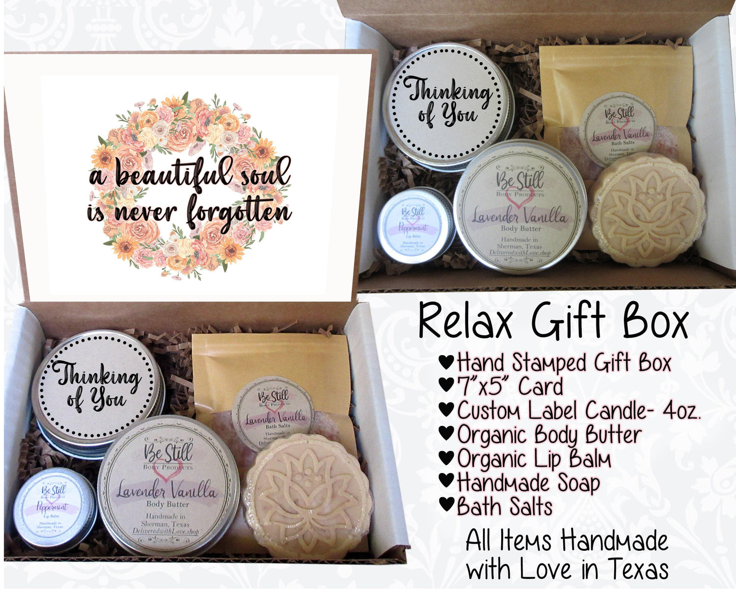 Sympathy Gift Box | Personalized Gift Box | Self Care Gift Box | Grief Care Package | Bereavement, Condolences, Thinking of You