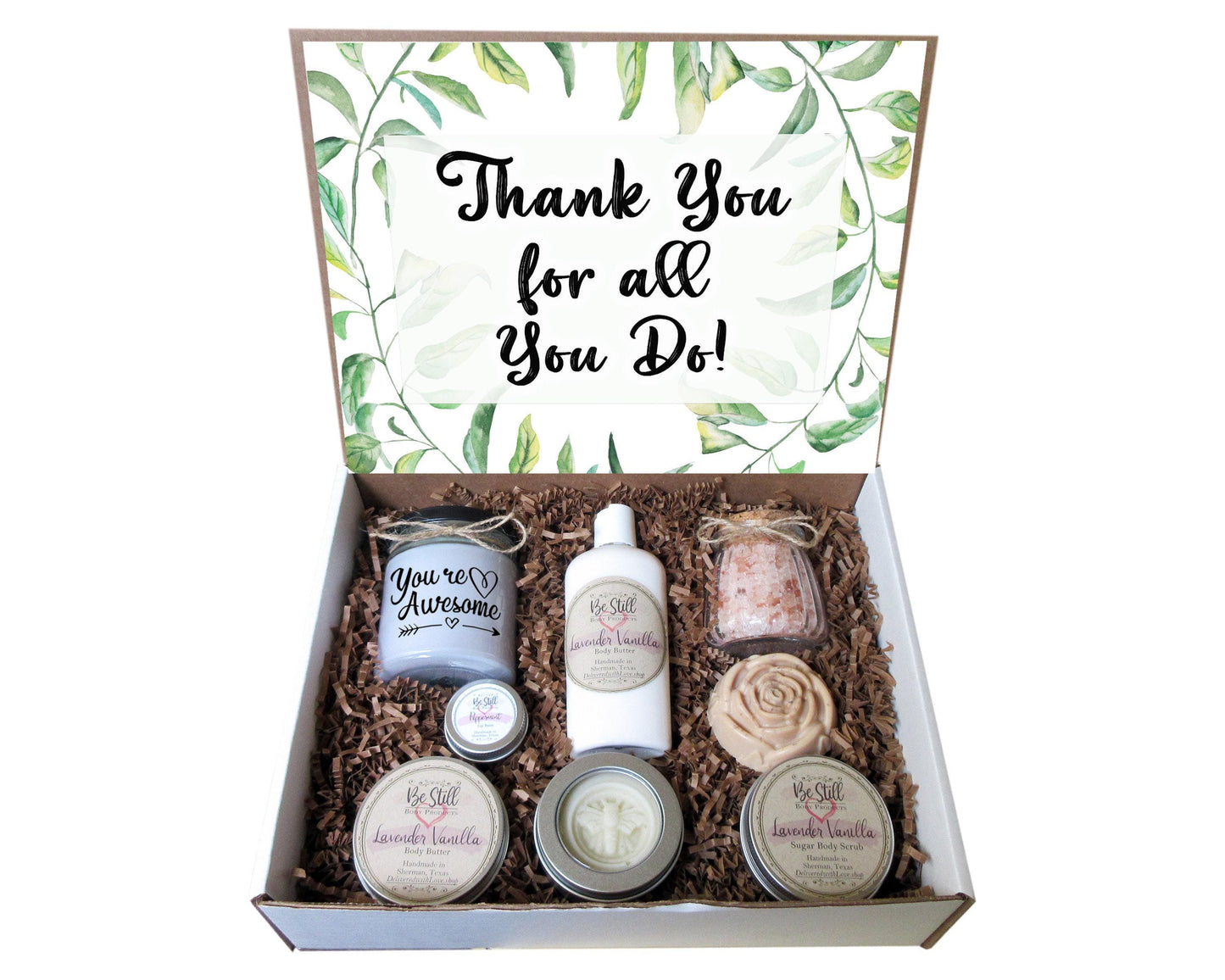 Thank You Gift Box | Self Care Gift Box | Custom Gift Box | Personalized Care Package | Thanks, Appreciation- Friend, Client, Employee