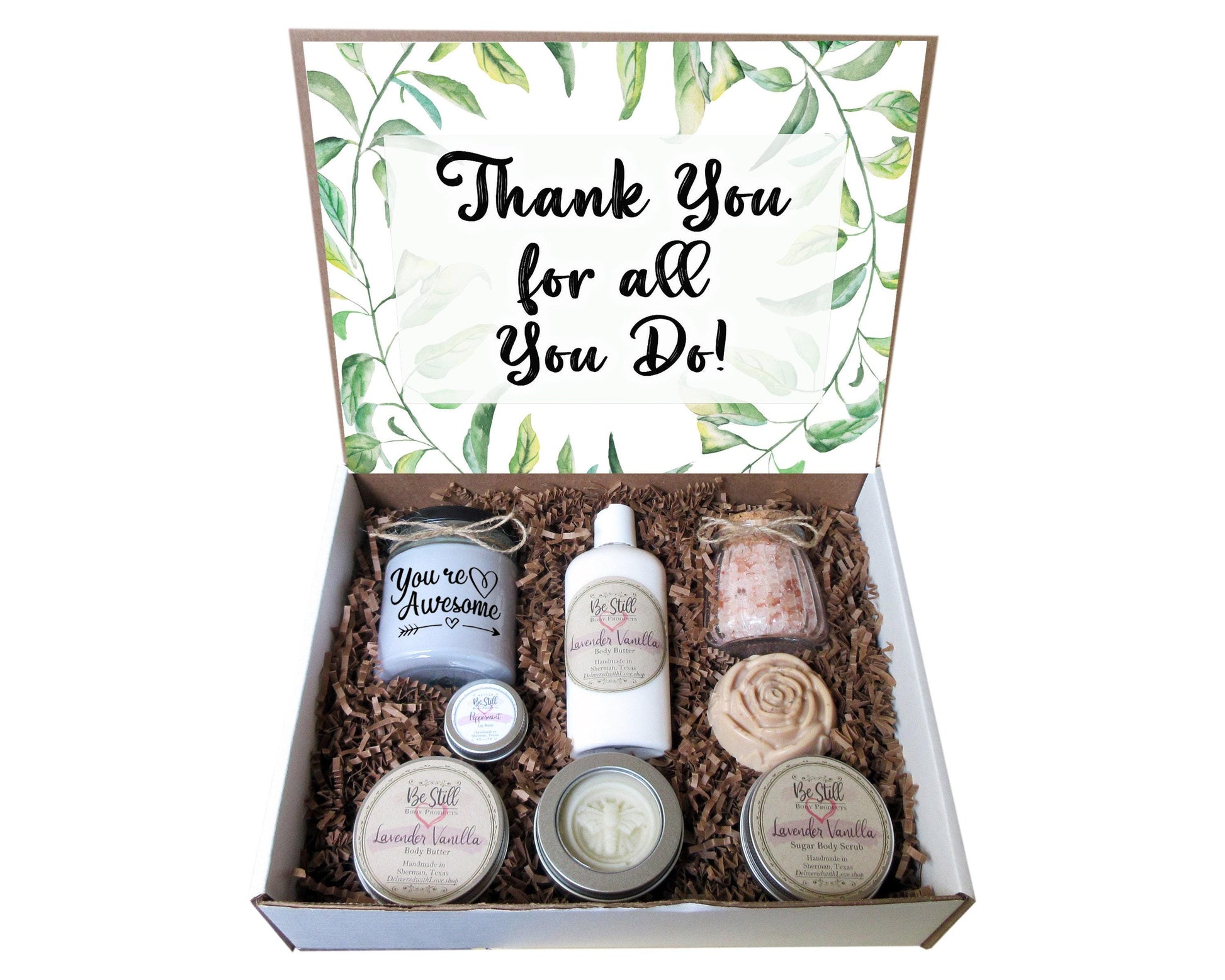 Thank You Gift Box | Self Care Gift Box | Custom Gift Box | Personalized Care Package | Thanks, Appreciation- Friend, Client, Employee