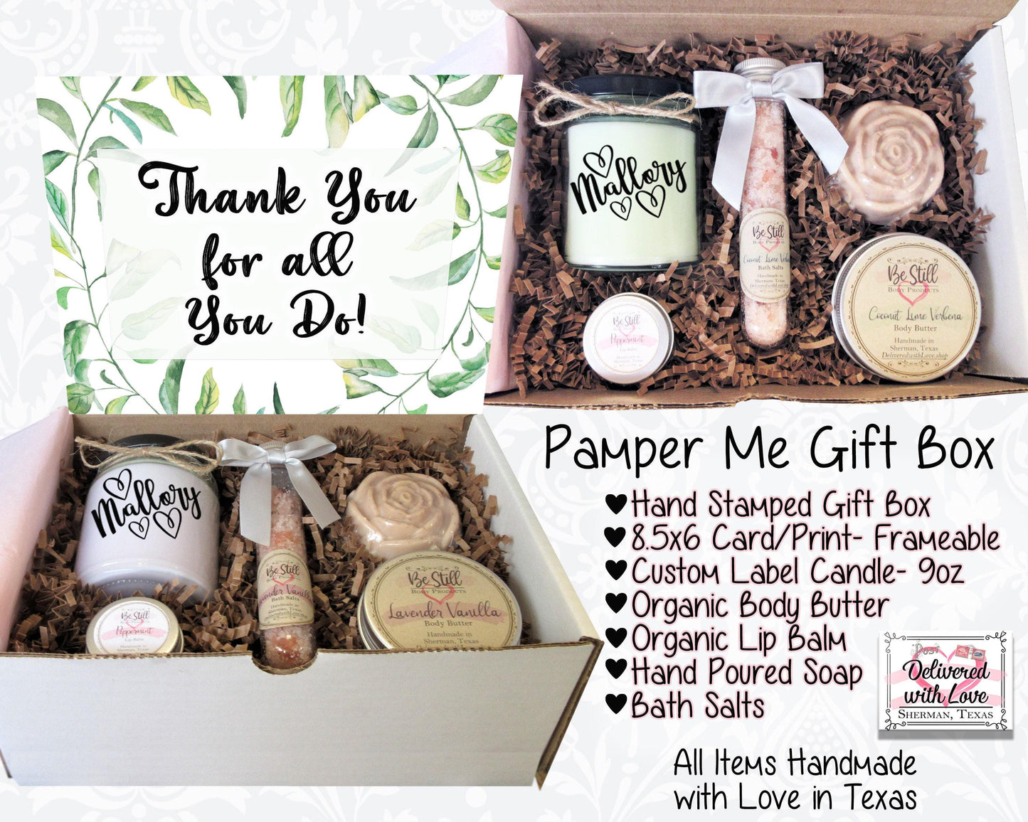 Thank You Gift Box | Self Care Gift Box | Custom Gift Box | Personalized Care Package | Thanks, Appreciation- Friend, Client, Employee