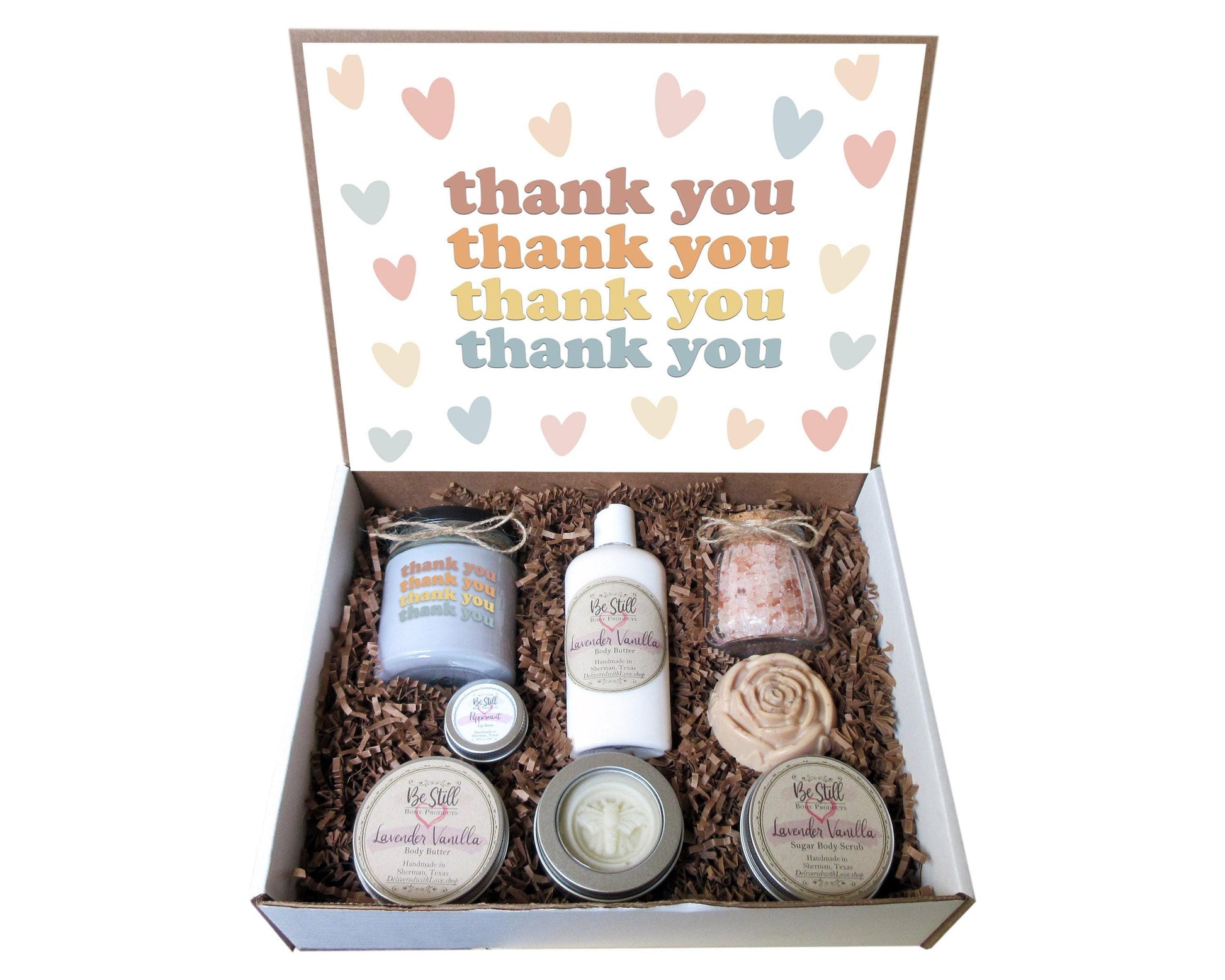 Thank You Gift Box | Self Care Gift Box | Thanks Care Package | Spa Gift Box | Retro Stacked | Appreciation Gift- Friend, Coworker, Customer