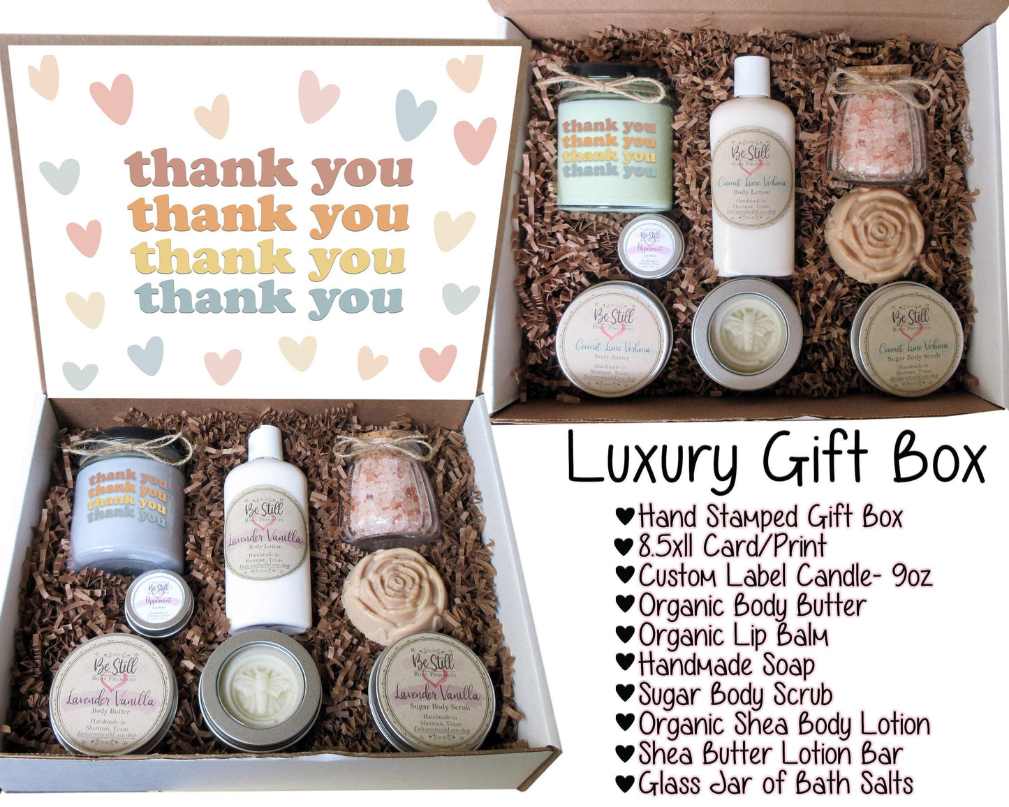 Thank You Gift Box | Self Care Gift Box | Thanks Care Package | Spa Gift Box | Retro Stacked | Appreciation Gift- Friend, Coworker, Customer
